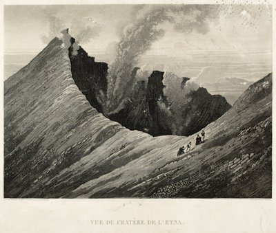 Uitzicht op de Krater van Etna, gegraveerd door Newton Fielding (1799-1856) door Comte de Forbin